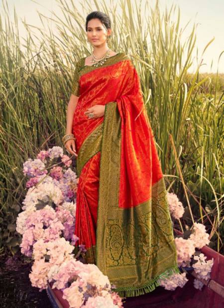 Red Colour Parampara Vol-3 Pankh New Latest Designer Ethnic Wear Silk Saree Collection 3312